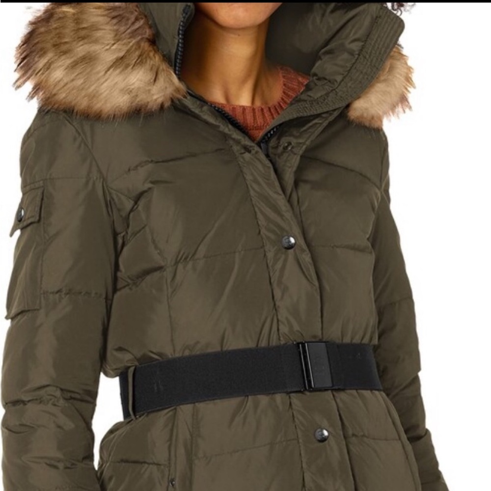 S13 Belted Karlie Coat Green - Picture 2 of 3